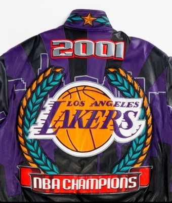 Los Angeles Lakers 2001 Champions Real Cowhide Leather Jacket-NBA
