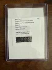 RALPHY VELAZQUEZ 2025 Panini Prospect Edition Holo Ticket Signatures Redemption