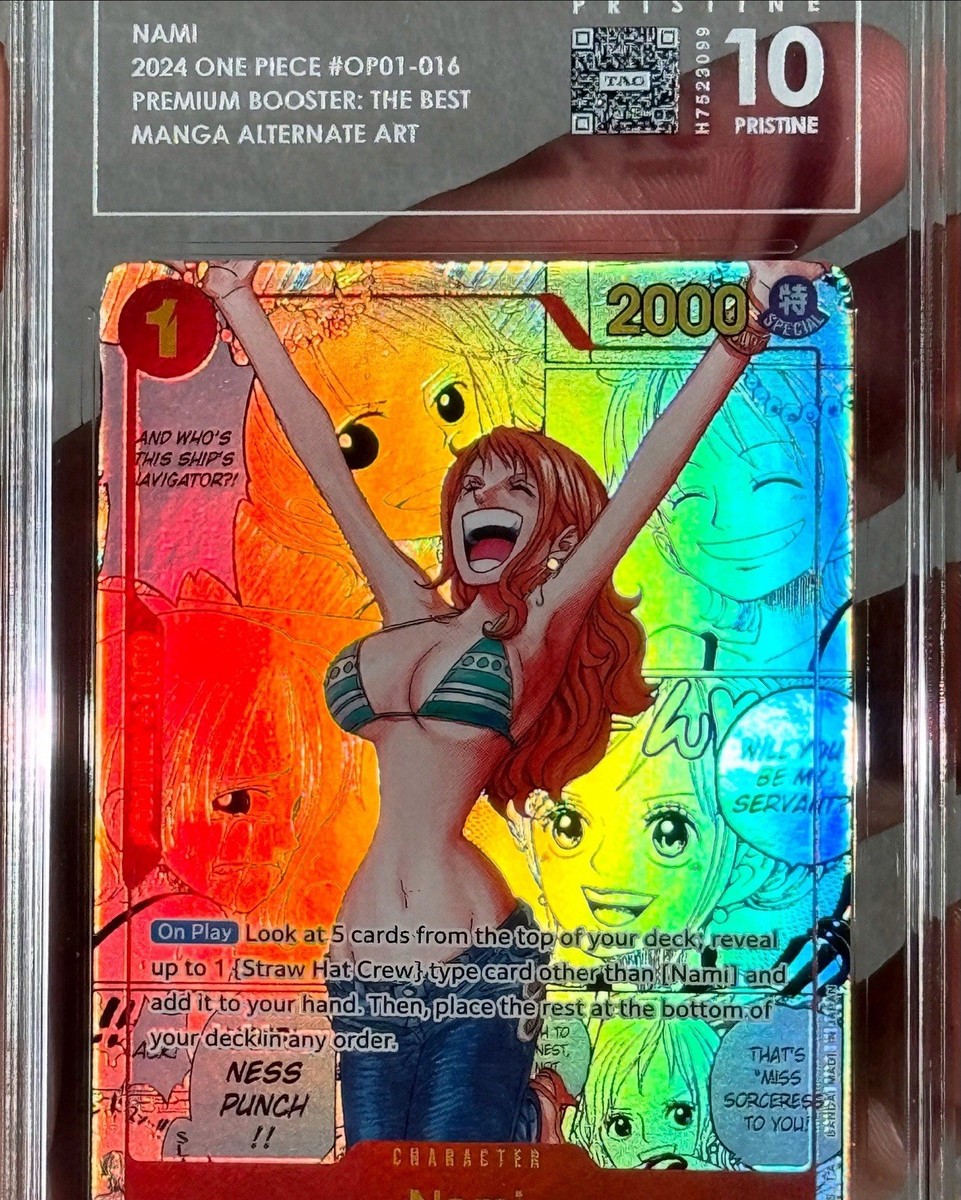 One Piece Nami Premium Booster Manga Alt Art OP01-016 TAG PRISTINE