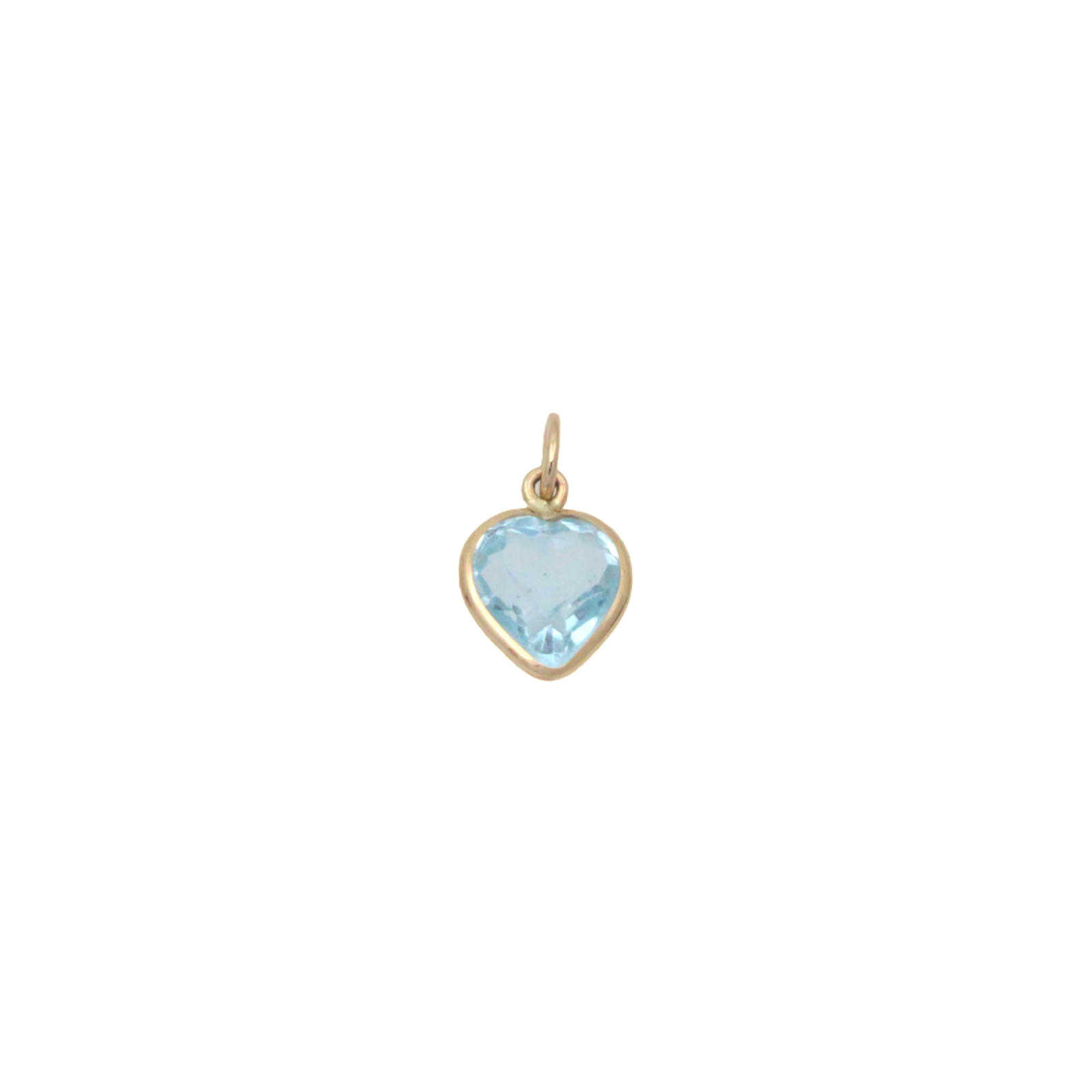 Sky Blue Topaz Heart Charm 7x7mm Handmade 14K Yellow Gold