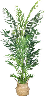 HAIHONG 6FT Artificial Palm Tree,Faux Areca Palm Plant with Real Touch Leaves an