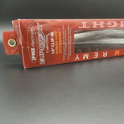 Euronext 100% Human Hair Extensions Premium Remy Straight 10 Clip In 14'' Dark Br