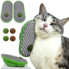 miwoowim 2 Pcs Catnip Toys Balls that Stick on Wall,Cat Toy Ball, grey