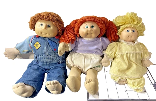 Cabbage Patch Kids set of 3 Original Vintage 1970-80s Dolls