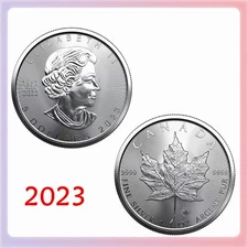 1 oz 2023 Canadian Silver Maple Leaf Brilliant Uncirculated (BU) Coin (US)