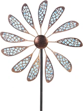 Outdoor Wind Spinner 33" Metal Wind Sculpture Waterproof Fluorescence Wind Spinn
