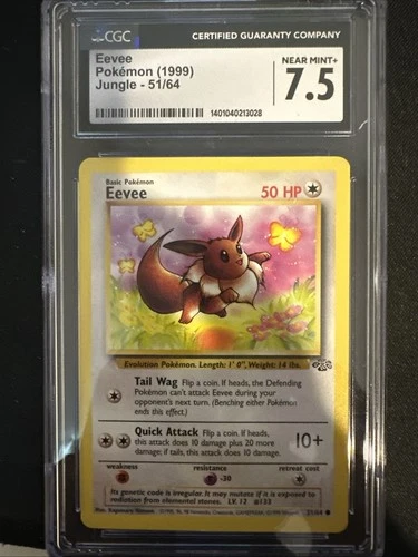 Pokemon Eevee CGC 7.5 Near MINT Jungle  51/64 (1999)