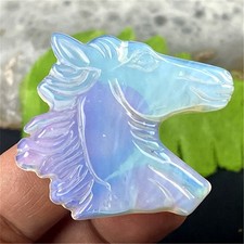 KU20873 41x38x7mm Beautiful Opal Carved Horse Head Pendant Bead