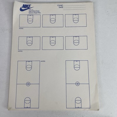 Nike Clinic Notepad Basketball Sketch Notes Player Coach Unused 45pgs