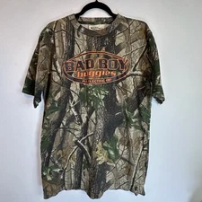 Vintage Team Realtree Camo Shirt Men XL Graphic Tee Hunting Bad Boy Buggies 4WD
