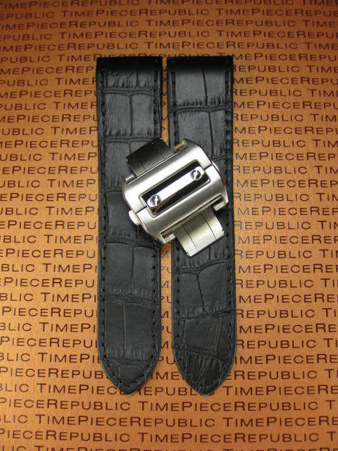 23mm Black Leather Strap Band Strap Buckle Set Large for