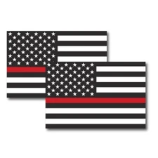 Thin Red Line American Flag Magnet 4x6 - 2 Pack Heavy Duty For Car Truck SUV