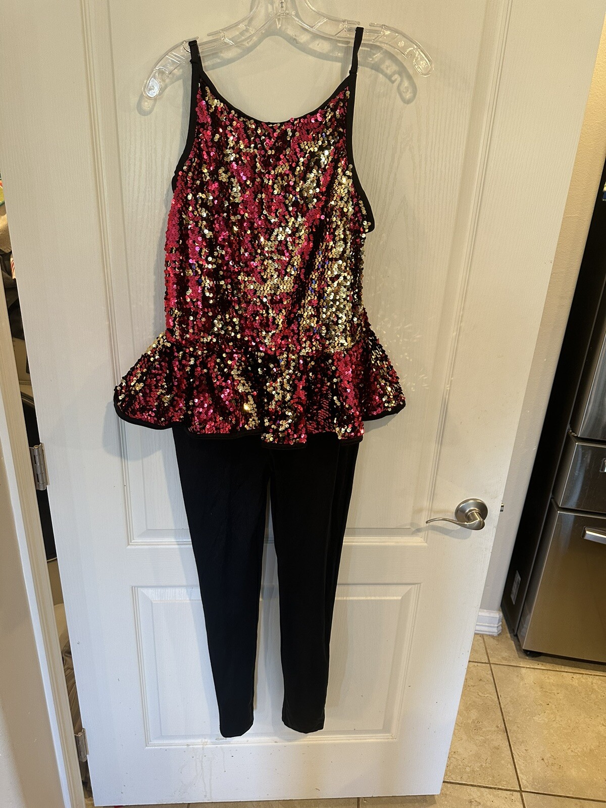 Weissman girl’s sequin Jumpsuit dance costume siz… - image 1