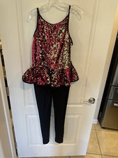Weissman girl  s sequin Jumpsuit dance costume size xxl