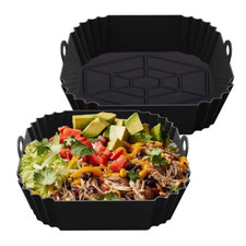2 Pack Air Fryer Silicone Liners Reusable Square Kitchen Accessories Replaceme