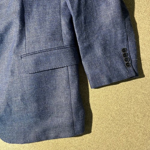 Joseph Abboud Blazer Jacket Mens Size 44R Blue Wool Linen 2 Button Front - Picture 4 of 10