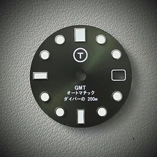 TLDC0581GMT Army Green Sunburst C3 / Seiko Mod GMT Dial NH34 4R34 SSK 28.5 28.5m