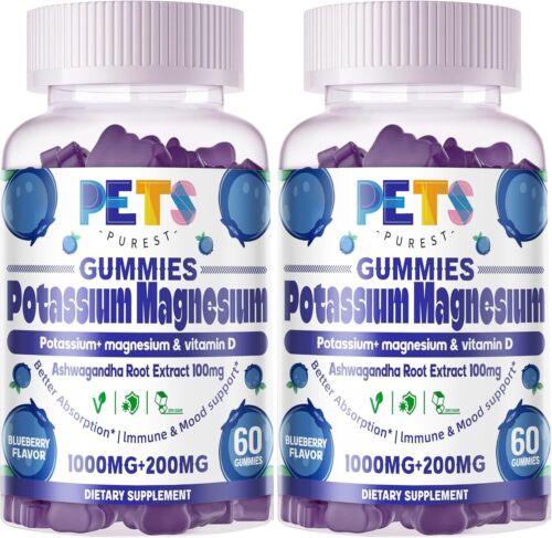 Potassium Magnesium Gummies - High Absorption Magnesium Glycinate & Potassium...