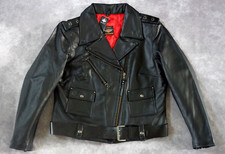 Harley Davidson Museum Women's Usa Made Cycle Champ Black Leather Biker Jacket L