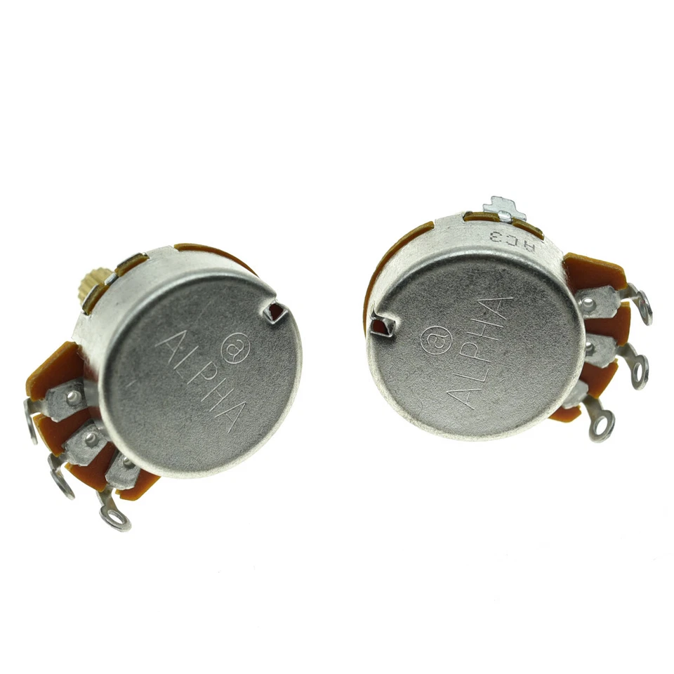 2x Potenciómetro de Ollas de Tamaño Completo para Guitarra Alpha 19.5mm Eje de Latón Olla Lineal B250K Foto 4 de 4