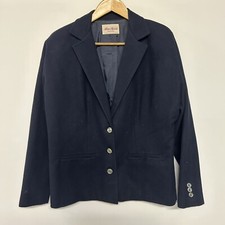 Vintage 1980 s Allison Roberts Wool Womens Blazer, Blue, Size Medium