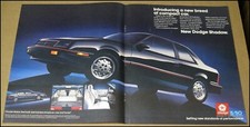 1986 Dodge Shadow 2-page Print Ad Car Automobile Advertisement Vintage Salem