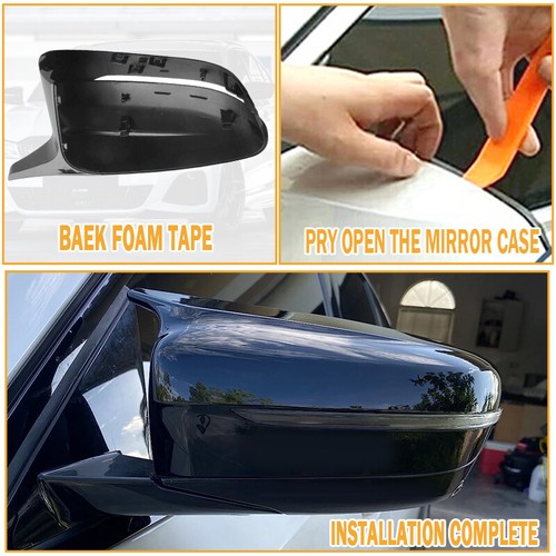 Side Mirror Cap Cover Gloss Black For BMW G20 G30 G31 G32 G11 G12 3/5/6/7 Series - Picture 16 of 18