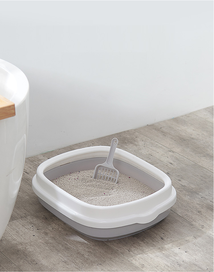 1x Cat Litter Box Toilet Tray With Rim Non Spill Portable Kitten Kitty