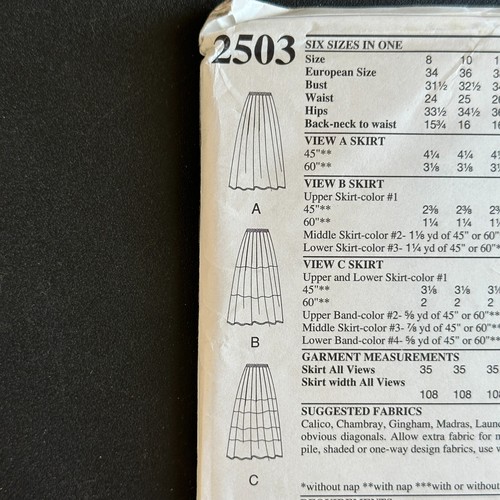 Style Sewing Pattern 2503 Size 8-18 Tiered Midi Maxi Flare Skirt 90s Y2K - Picture 4 of 6