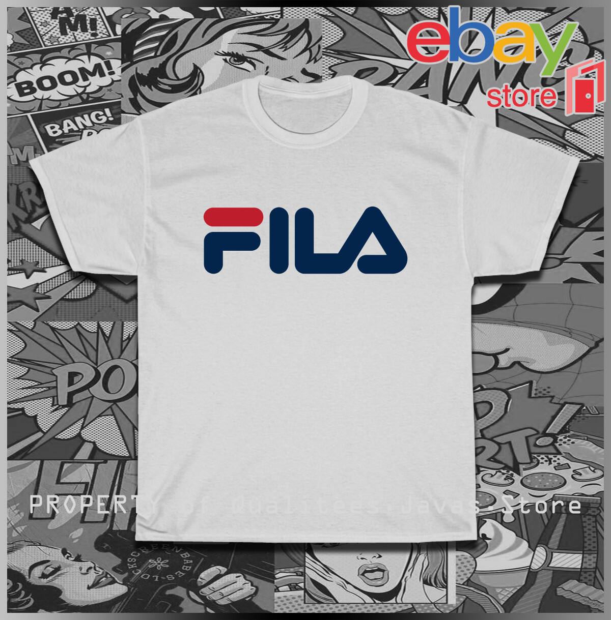 T shirt da uomo nuova Fila Sports logo taglia americana S 5XL