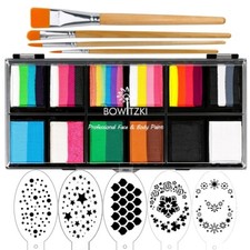 Bowitzki 12x10 gm Face Paint Professional Face Painting Kit For Kids Adults Art