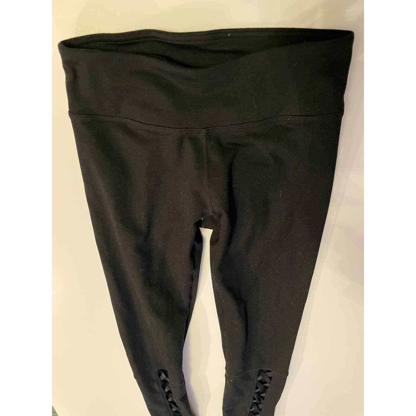 Fabletics Solid Black Stretchy Hot Yoga Pants Leg… - image 3