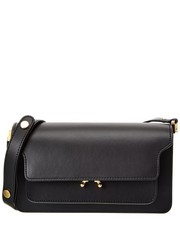 Marni Trunk E/w Leather Shoulder Bag Women's Black