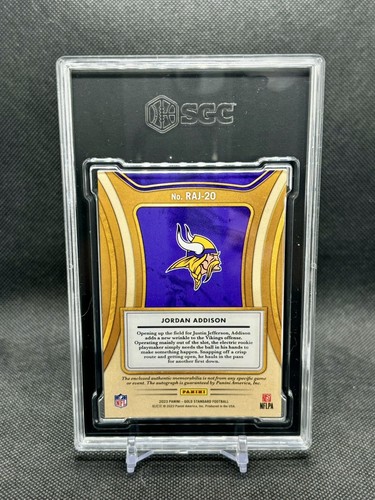 2023 Panini Gold Standard Jordan Addison 2Color White Gold /49 RPA Auto SGC 9.5 - Picture 2 of 3