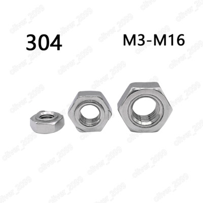 304 Stainless Steel DIN929 Hexagon Weld Nuts M3 M4 M5 M6 M8 M10 M12 M14 M16