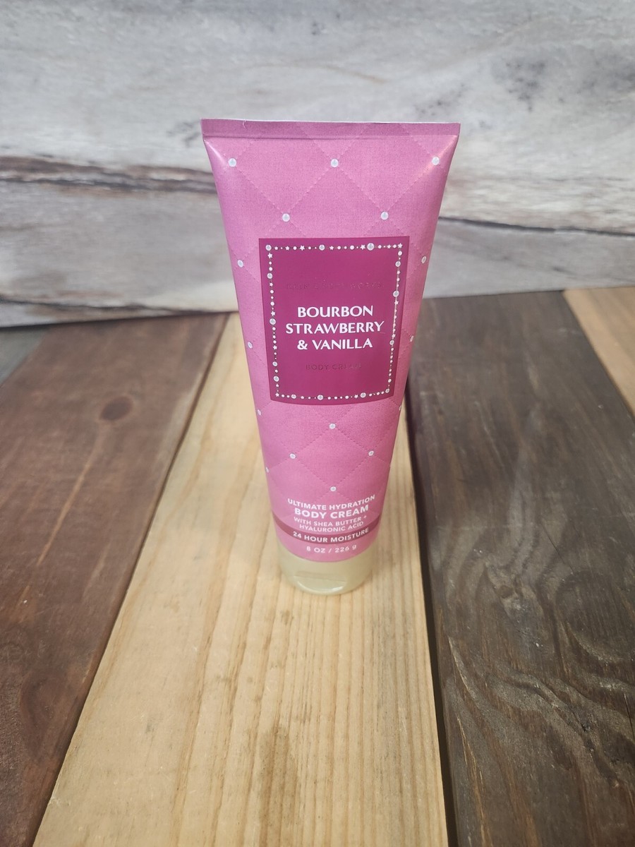 Bath Body Works Bourbon Strawberry Vanilla Body Cream 8oz NEW