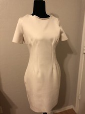Fitted Ivory Dress Unfinished Hems 34-30-34 36” Length Small Orig $89