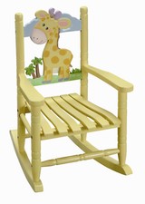 New Children's Toddler Boy Girl Yellow Wood Slat Giraffe Rocking Rocker Chair