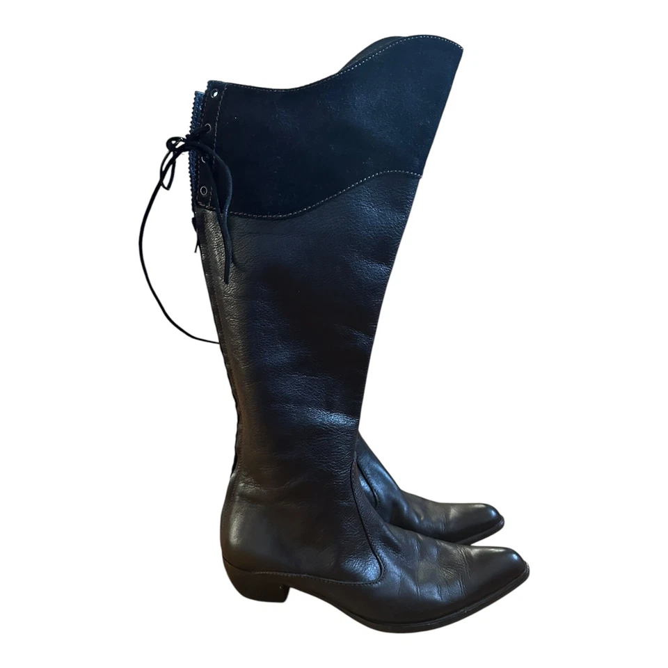 Botas de montar Henry Beguelin Italia altas de cuero negro para mujer EU 37.5 US 6.5 Foto 3 de 4