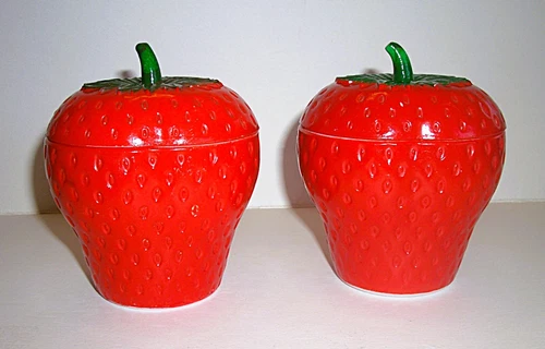 Vtg 2 Hazel Atlas Milk Glass Strawberry Jam Jelly Jar Sugar Bowl W Lid 4" VGC