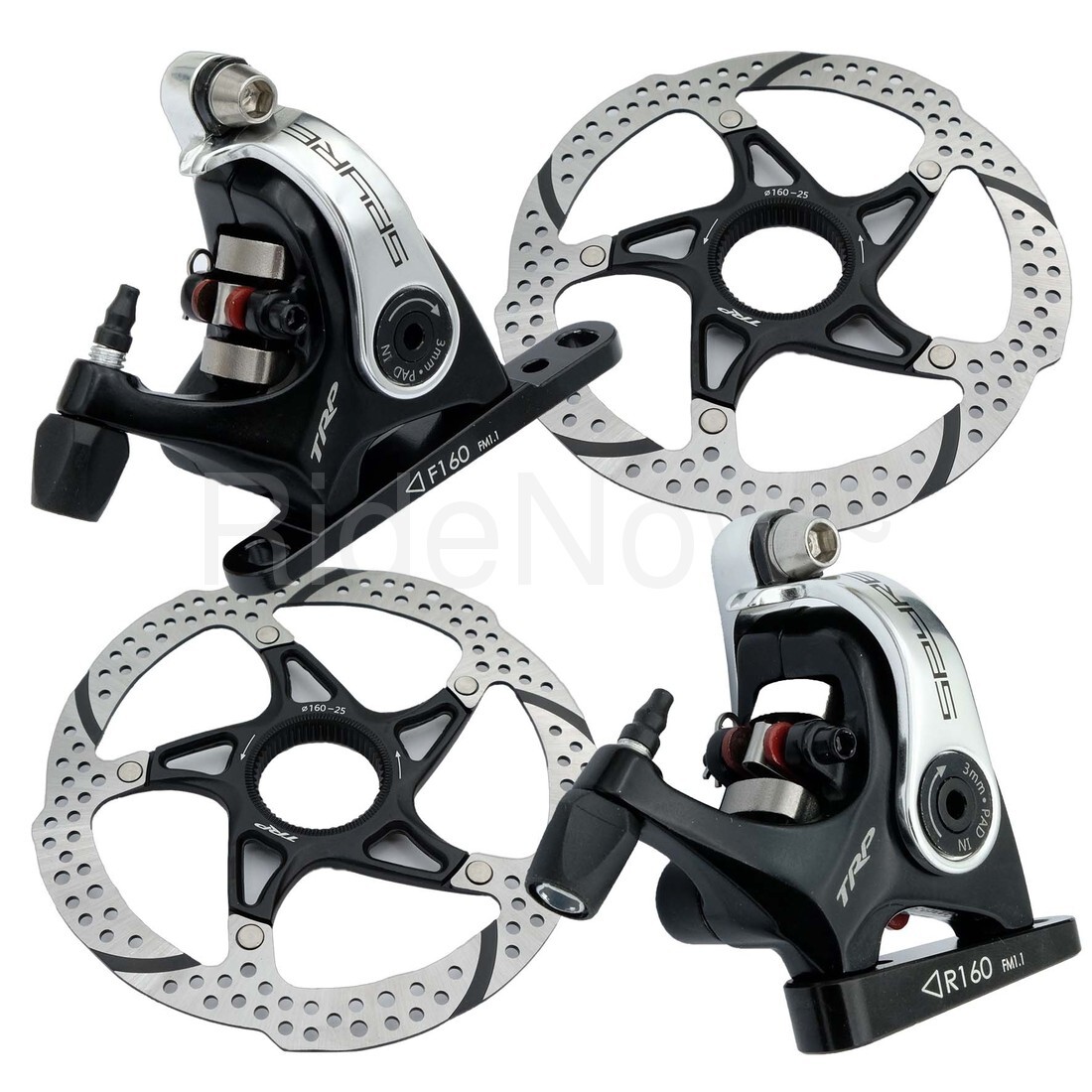 TRP Spyre Flat Mount CX/Road Bike Front+Rear Disc Brake Set BLK