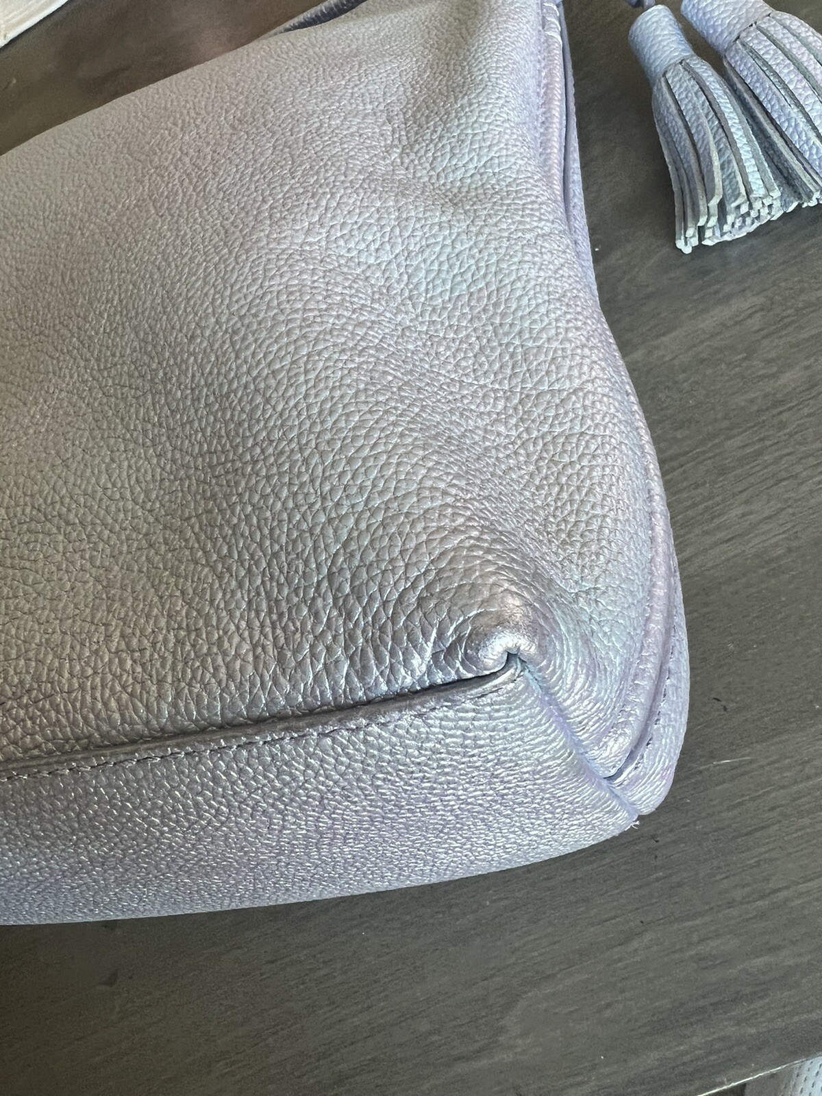 BIG SALE Kate Spade Natalya Orchard Street Leather Tassel Metallic