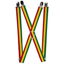 mens - Rasta Suspenders, Multicolor, One Size US