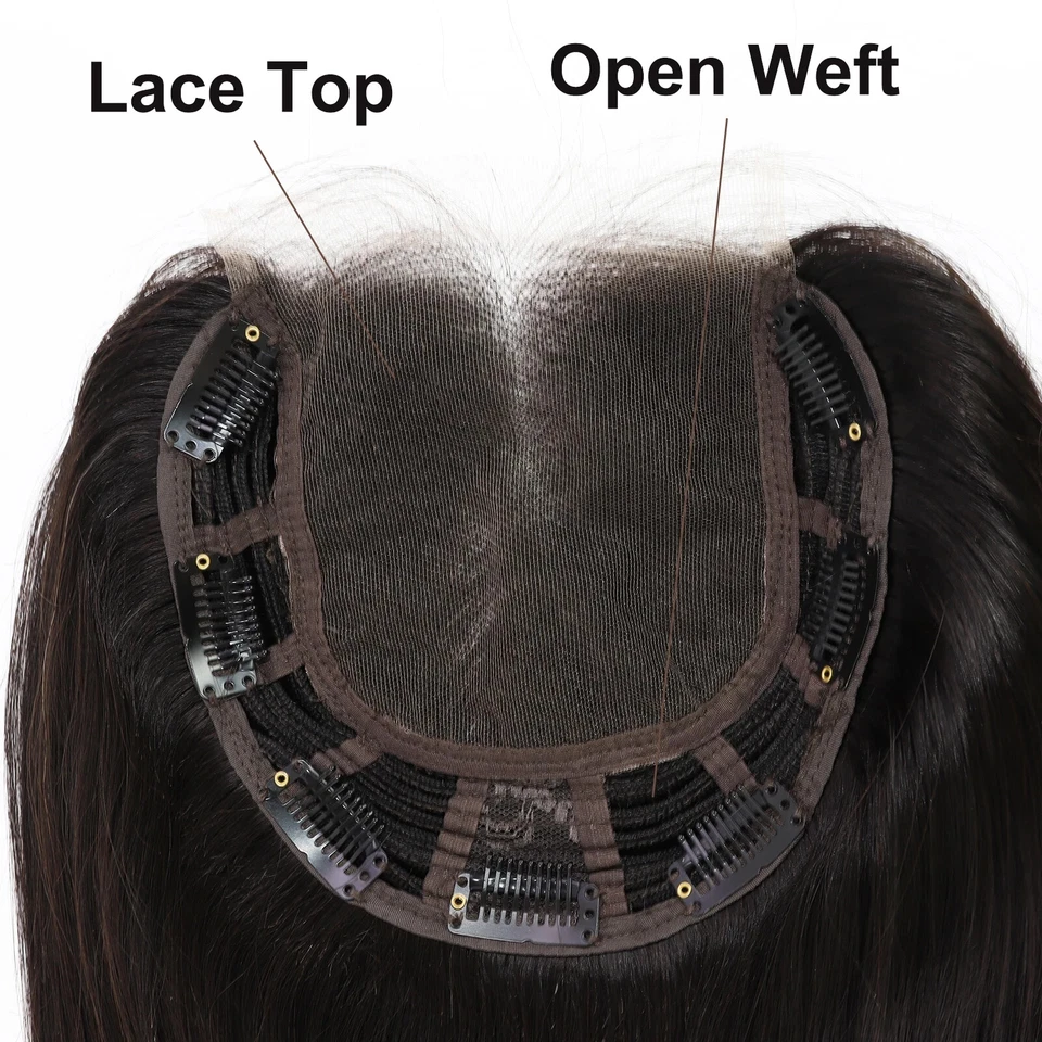 26-дюймовый длинный HD-прозрачный кружевной топпер с застежкой из человеческих волос женский парик свободного покроя - Изображение 4 из 4