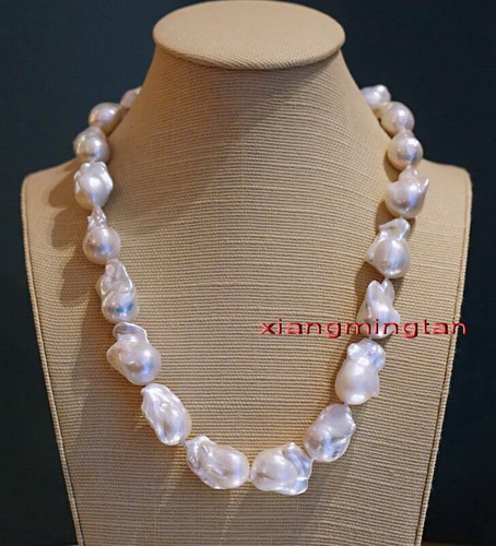8-10mm Natural South Sea Whte Baroque Pearl Necklace Long 50 nches | eBay