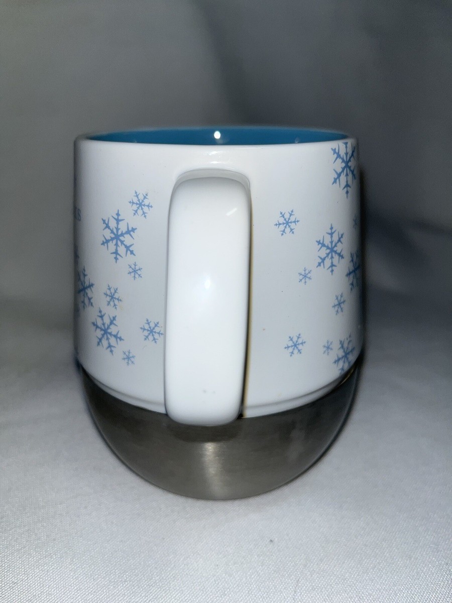 Starbucks Holiday Blue Snowflakes Coffee Mug Ceramic Stainless Steel 14oz |  eBay