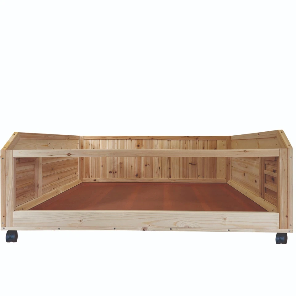 BREKER Meerschweinchen Stall aus Kiefernholz - 113 cm - Kleintierstall Auslauf Gehege