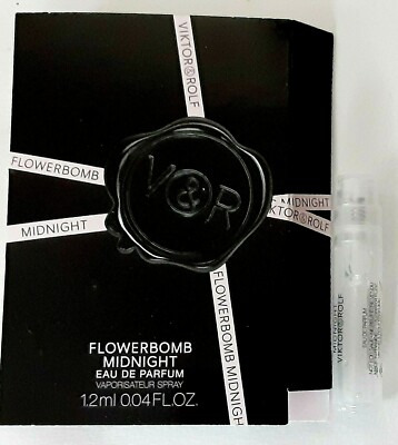 3 x Victor & Rolf ''FLOWERBOMB MIDNIGHT''1.2 ml Eau De Parfum/ EDP Carded Samplers