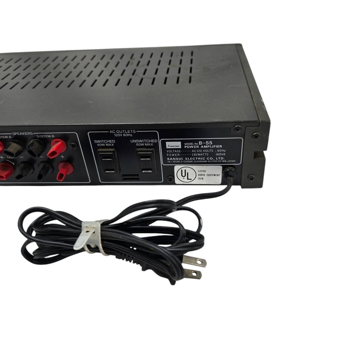 Vintage Sansui B-55 2 Channel-Stereo Power Amplifier with Peak