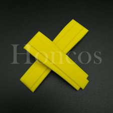 20mm Watch Band Strap Rubber For Rolex OysterFlex Daytona Sub Yachtmaster Yellow